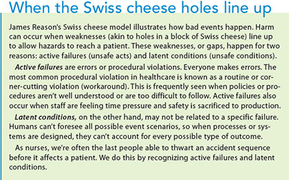 promote high reliability front line swiss cheese hole