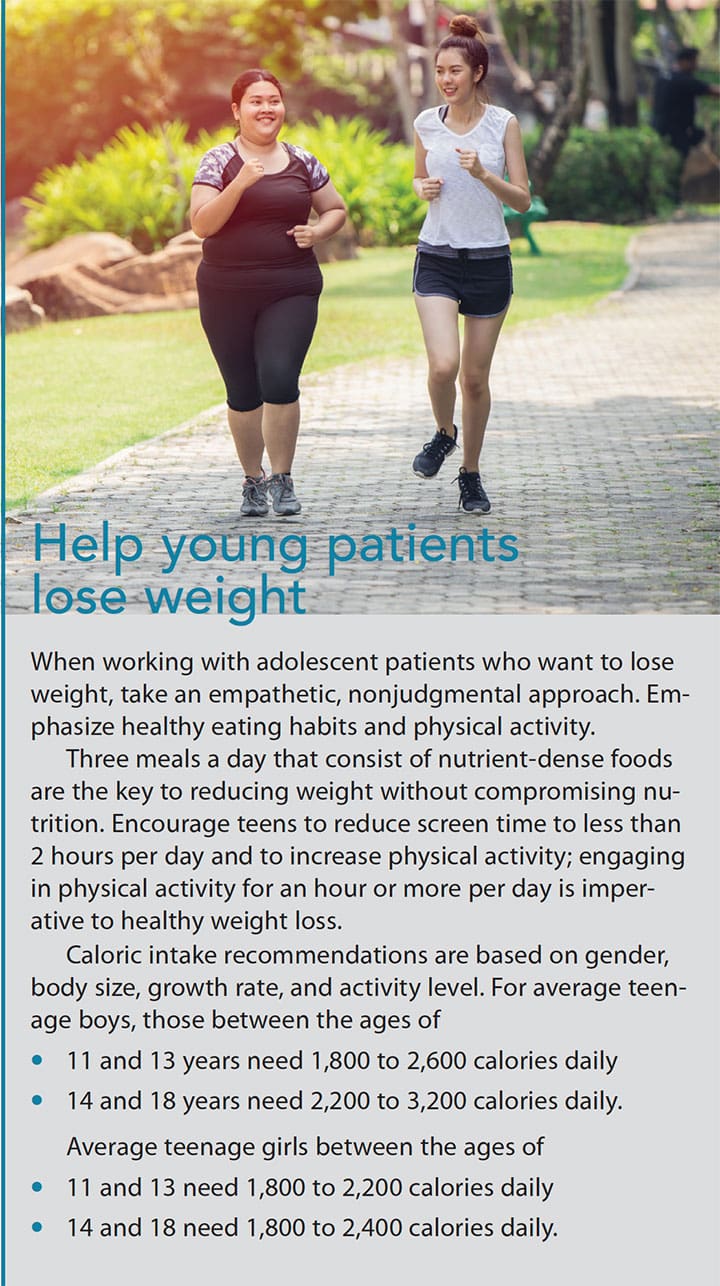 mobile diet exercise apps adolescent weight loss young patient help