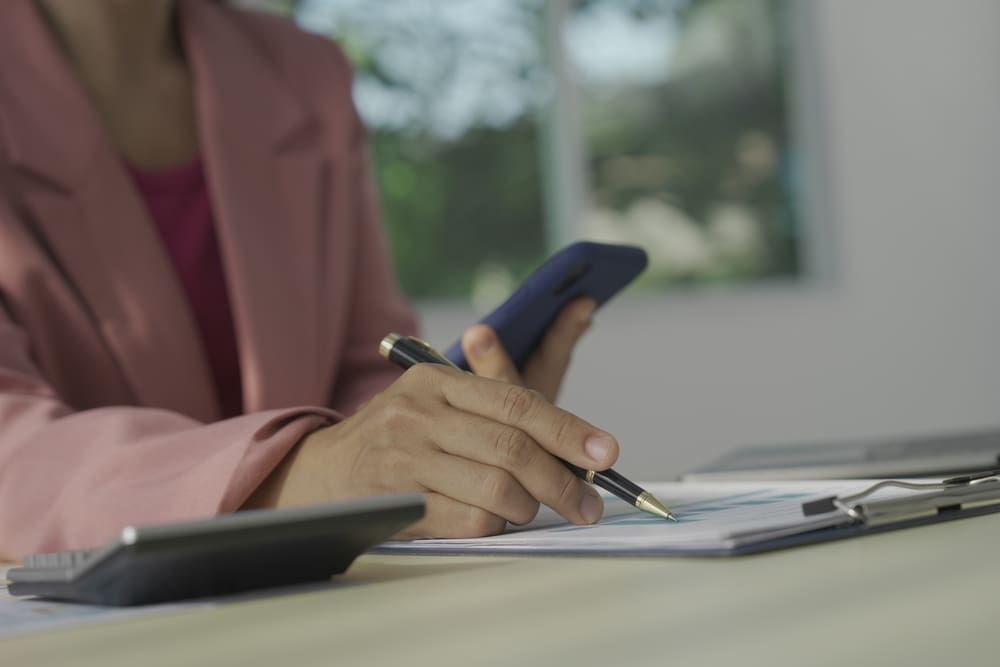 Nurse working on writing an article